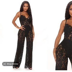 Evening Glow Lace Jumpsuit - Fashion Nova